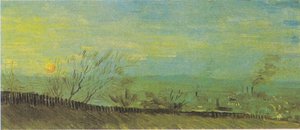 Paysage avec des usines au clair de lune - Vincent van Gogh